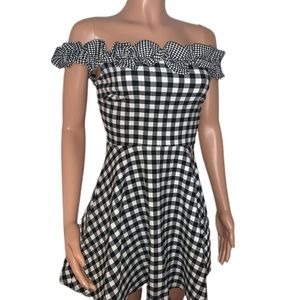 Friends and lovers revolve gingham mini dress Nwt